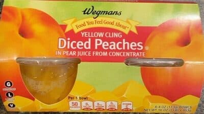 Yellow Cling Diced Peaches in Pear Juice From Concentrate