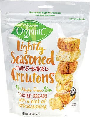 WEGMANS, ORGANIC LIGHTLY SEASONED TWICE-BAKED CROUTONS