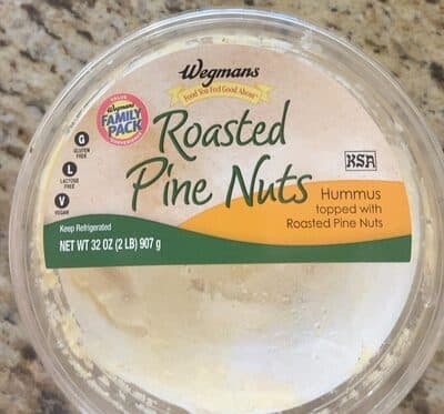 Hummus Topped With Roasted Pine Nuts