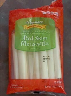 Part skim mozzarella cheese sticks