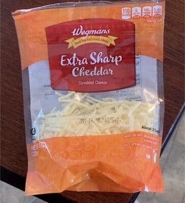 Extra sharp cheddar shredded cheese