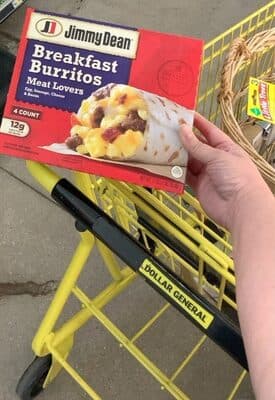 Meat Lovers Eggs, Sausage, Cheese & Bacon Breakfast Burritos