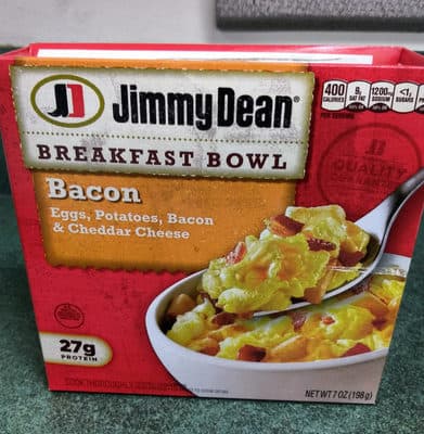 Bacon Eggs, Potatoes, Cheddar Cheese Breakfast Bowl