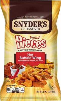 Hot Buffalo Wing Flavored Sourdough Hard Pretzel Pieces