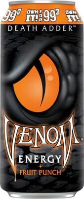 Death Adder, Fruit Punch Flavored Energy Drink, Lemon