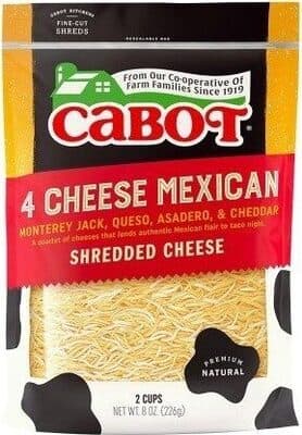 4 CHEESE MEXICAN SHREDDED CHEESE, MONTEREY JACK, QUESO, ASADERO, & CHEDDAR