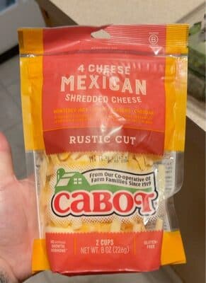 4 Cheese Mexican Monterey Jack Queso Asadero Cheddar Rustic Cut Shredded Cheese