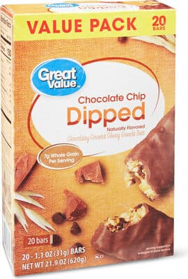 Chocolate Chip Flavored Dipped Chewy Granola Bars