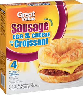 Egg & Cheese on a Croissant Sausage Sandwiches