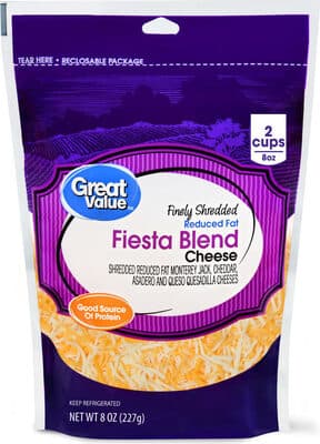 Fiesta Blend Finely Shredded Reduced Fat Cheddar, Monterey Jack, Asadero and Queso Quesadilla Cheese