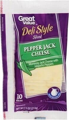 Pepper Jack Monterey Jack Cheese with Jalapeno Peppers Deli Style Sliced Cheese