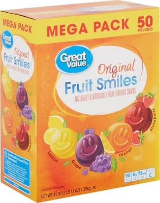 Lemon, Grape, Strawberry, Orange Original Fruit Smiles Fruit-Flavored Snacks