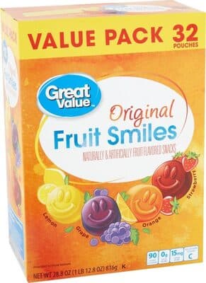 Lemon, Grape, Strawberry, Orange Original Fruit Smiles Fruit-Flavored Snacks