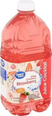 White Cranberry Strawberry Flavored Juice Cocktail Blended With Another Juice From Concentrate