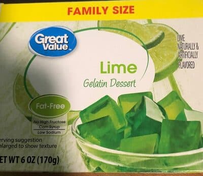Lime Flavored Gelatin Dessert