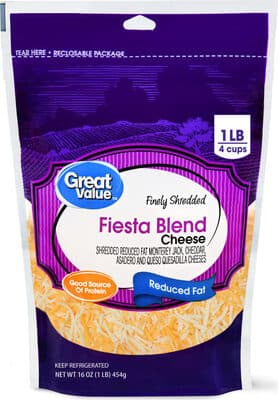 Fiesta Blend Finely Shredded Reduced Fat Monterey Jack, Cheddar, Asadero And Queso Quesadilla Cheese