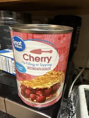 Cherry No Sugar Added Pie Filling or Topping Sweetened with Splenda