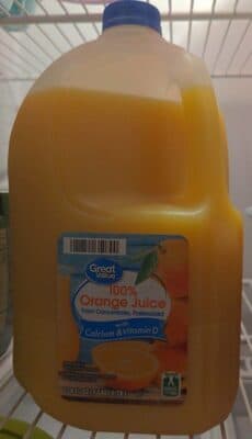 100% Orange Juice From Concentrate