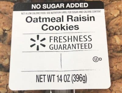Oatmeal Raisin No Sugar Added Cookies