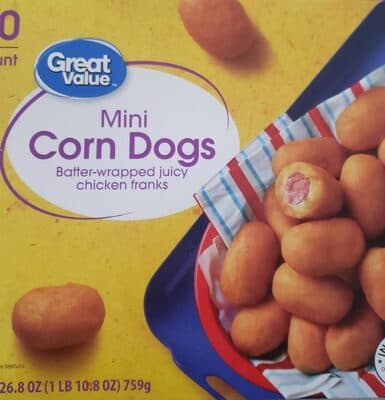 Mini corn dogs batter wrapped juicy chicken franks