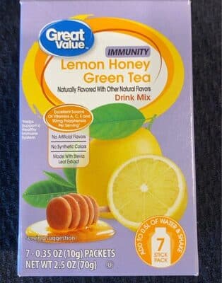 Lemon Honey Green Tea Flavored Immunity Drink Mix