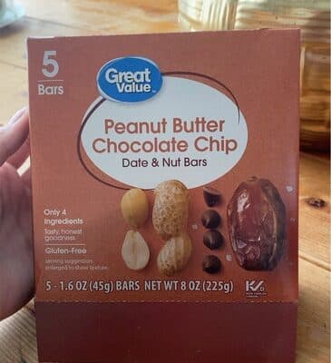 Peanut Butter Chocolate Chip Date & Nut Bars