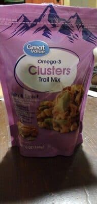 Omega-3 Clusters Trail Mix Nutty & Sweet Walnuts, Dried Sweetened Cranberries, Pepitas, Almonds & Pecans