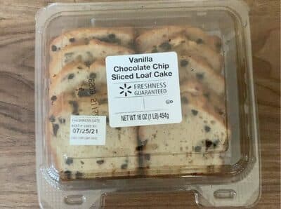 Vanilla Chocolate Chip Sliced Loaf Cake