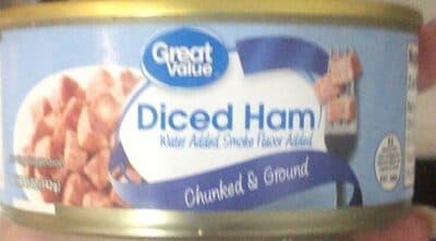 Diced Ham With Water Added And Smoke Flavor