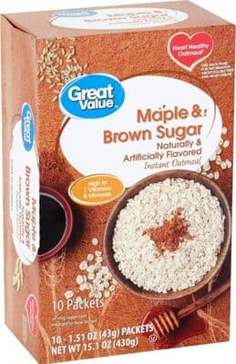 Maple & Brown Sugar Flavored Instant Oatmeal