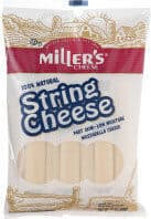MILLER'S CHEESE, STRING CHEESE, PART SKIM - LOW MOISTURE MOZZARELLA CHEESE