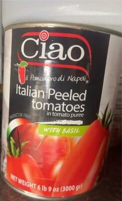 Italian Peeled Tomatoes in Tomato Puree with Basil