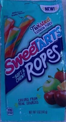 Twisted Rainbow Punch Flavor Soft & Chewy Ropes Candy