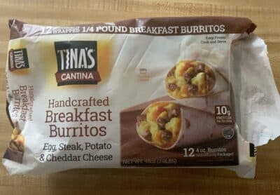 Egg, Steak, Potato & Cheddar Cheese Handcrafted Breakfast Burritos