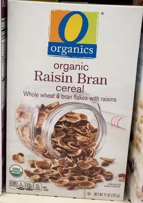 Organic Whole Wheat & Bran Flakes with Raisins Cereal