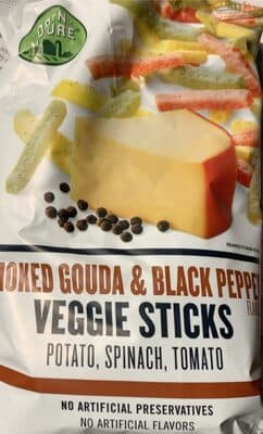 Smoked Gouda & Black Pepper Flavored Potato, Spinach, Tomato Potato and Veggie Sticks