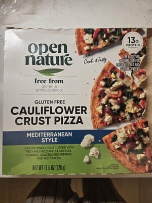 Mediterranean Style Cauliflower Crust Pizza