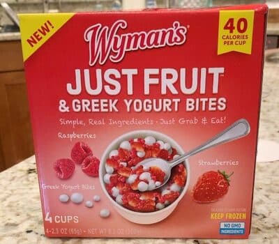 Wyman's Raspberries, Greek Yogurt Bites, Strawberries Just Fruit & Greek Yogurt Bites