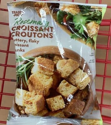 Rosemary croissant croutons