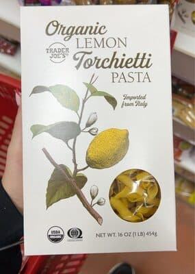 Organic lemon torchietti pasta