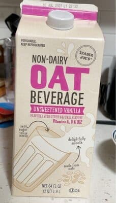 Non-Dairy Oat Beverage Unsweetened Vanilla