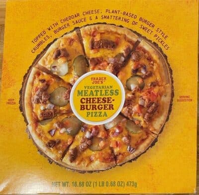 Vegetarian meatless cheeseburger pizza