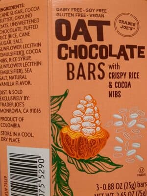 Oat Chocolate Bars with Crispy Rice & Cocoa Nibs