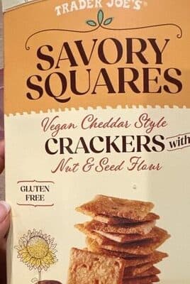 Savory Squares Vegan Cheddar Style Crackers