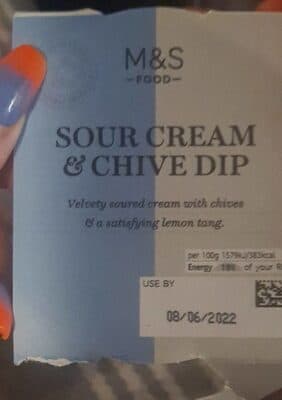 Sour cream and chive dip