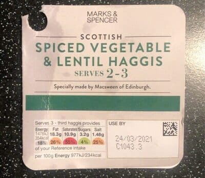 Spiced Vegetable & Lentil Haggis