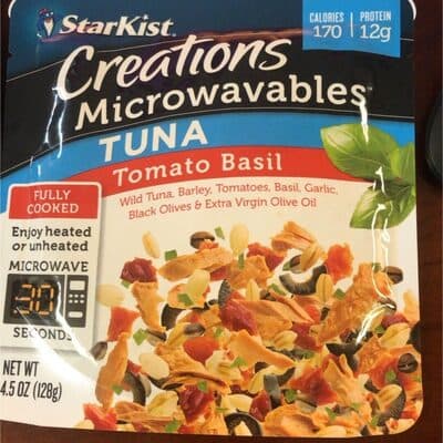 Fully Cooked Wild Tuna, Barley, Tomatoes, Basil, Garlic, Black Olives & Extra Virgin Olive Oil