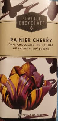 SEATTLE CHOCOLATES, DARK CHOCOLATE TRUFFLE BAR, RAINIER CHERRY