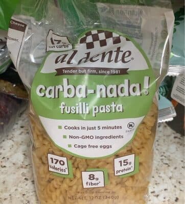 Carba nada fusilli pasta