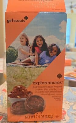 exploremores Rocky road ice cream-inspired cookies filled with flavors of chocolate, marshmallow and toasted almond creme